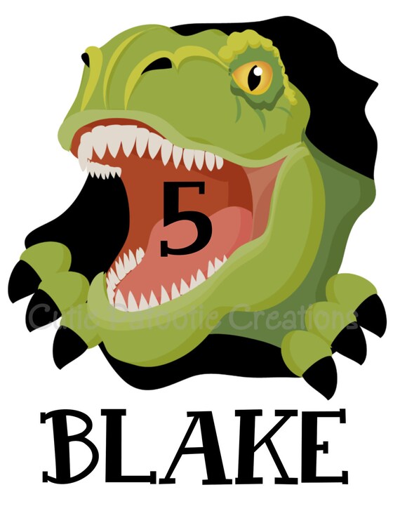 Tyrannosaurus T Rex Dinosaur TShirt or Onesie Personalized Dinosaur TShirt ANY BIRTHDAY NUMBER Available Il_570xn