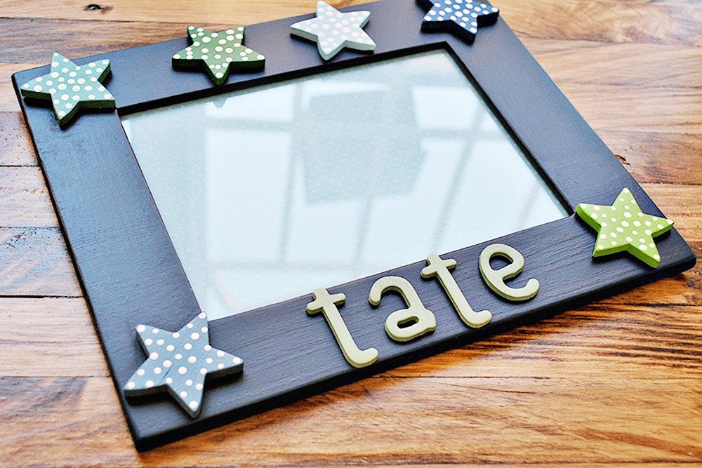 custom frame for baby custom picture frame customized baby gift personalized gift for baby picture frame with stars by oscar & ollie