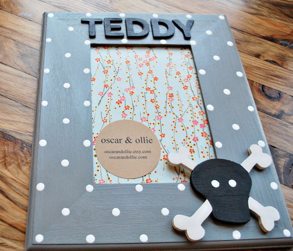 skull and crossbones picture frame personalized frame for kids skull crossbones decor hand painted frame by oscar & ollie