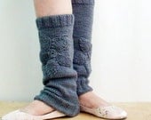 Knitted Leg Warmers with Flowers Ballet Yoga Dancer Socks