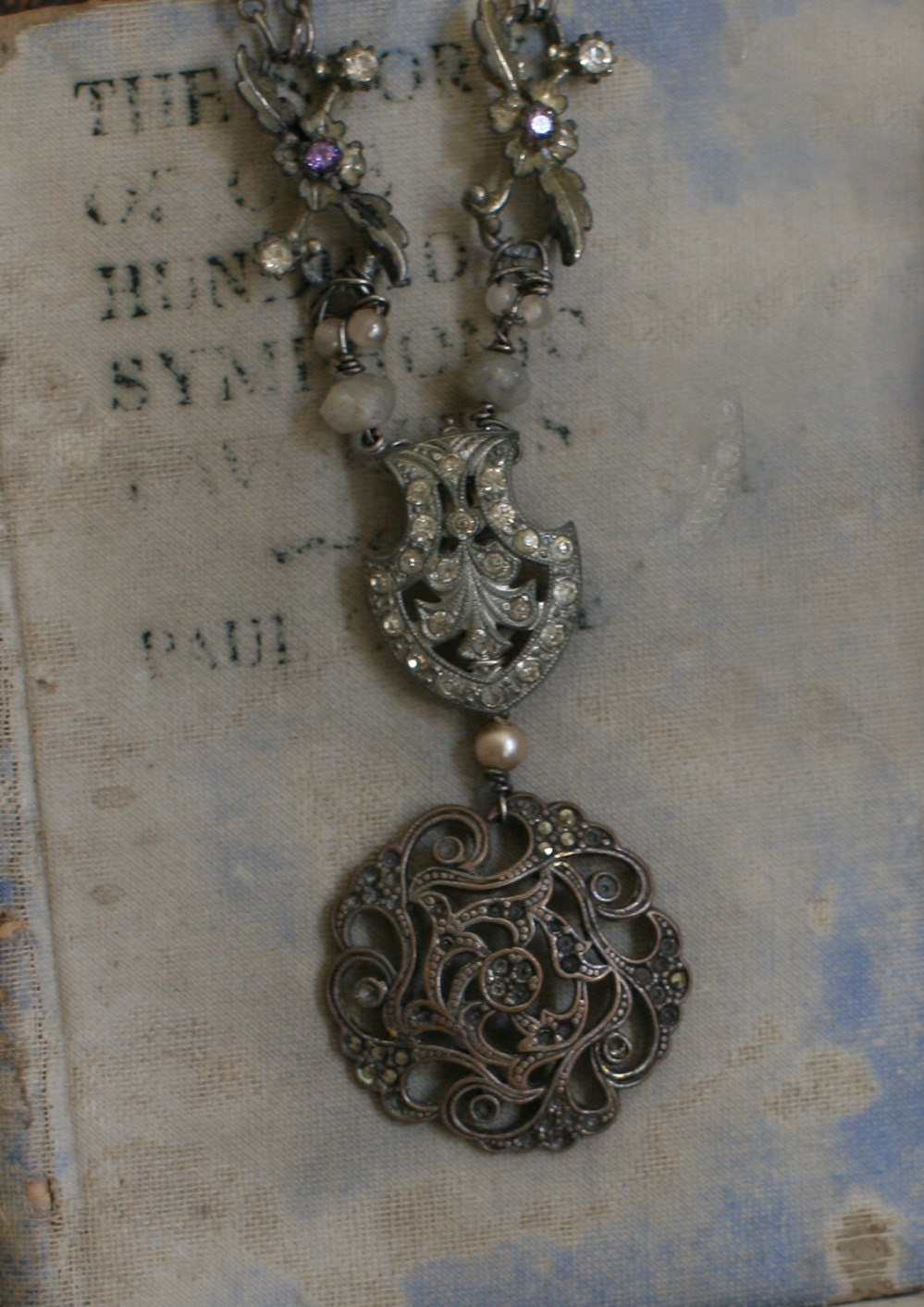 Evensong - assemblage necklace