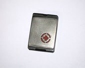Pill Box HandMade Metal Case Large PillBox for daily use or Cool Gift. Space Punk Ring Box  - Medi Silver