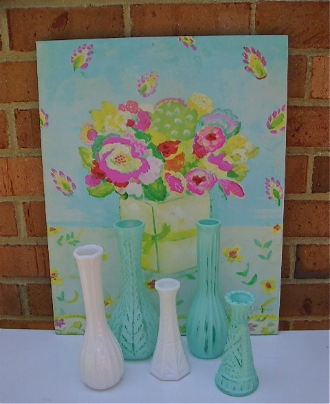 Retro Beach Bungalow Style Bud Vases
