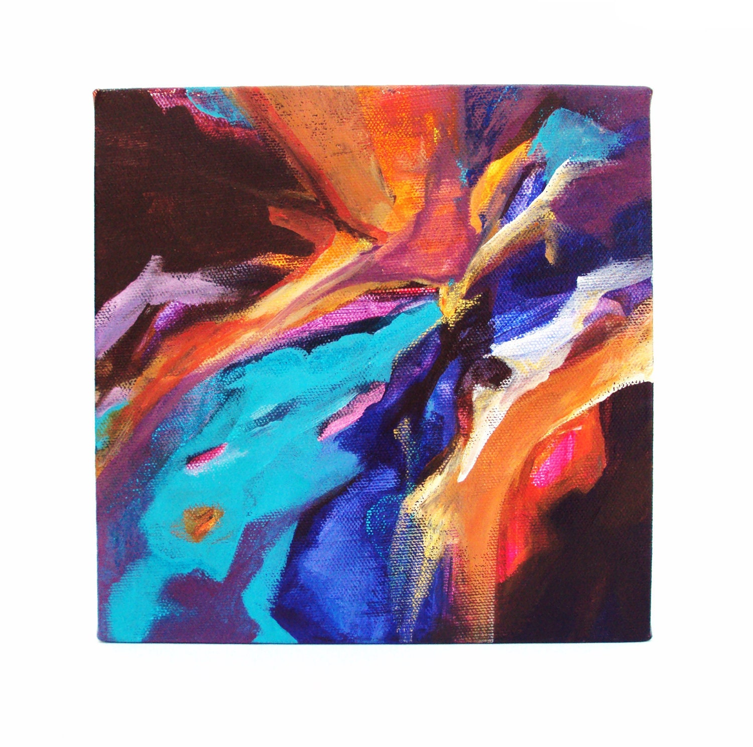 Abstract Acrylic, Original Art on Canvas, Original Painting, Wall Art, Masculine, For Him, Fun Colorful, Chocolate Brown, Fuchia
