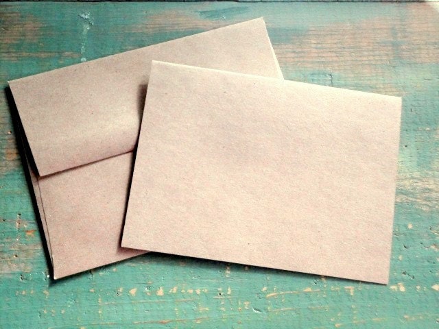 50 A2 Kraft Blank Cards and Envelopes: 50 Kraft Cards, 50 Kraft Envelopes - Recycled Kraft Folded Cards and Envelopes, 4.25x5.5 and A2