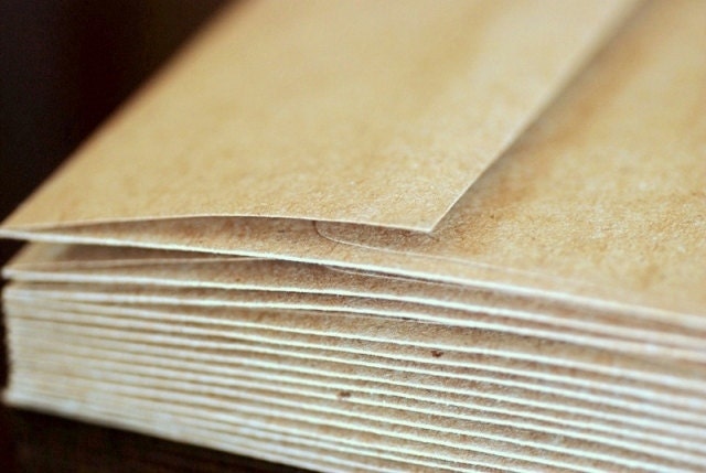 25 A7 Kraft Envelopes: eco-friendly envelopes, recycled envelopes, kraft brown envelopes, A7 envelopes, 5 1/4" x 7 1/4" (13.3 cm x 18.4 cm)