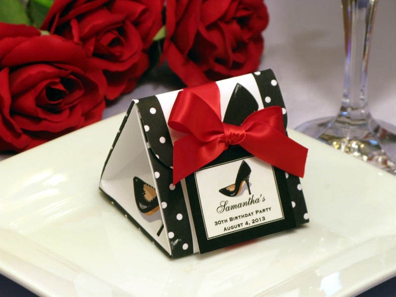 Stiletto High Heel Shoe Origami Favor Boxes zebra by shadow090109