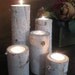 Large Birch Bark Log Tea Light Candle Holders Set of 5