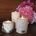 5",4",3" Birch Bark Candle Holders 1 Set of 3- Home Decor - Wedding