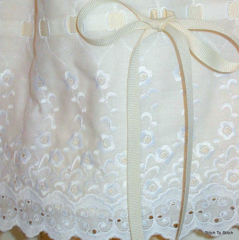 Girls Antique White Eyelet Pillowcase Dress with ribbon detail & Matching Pants