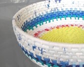 Recycled plastic bag basket - sun and rain