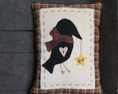 Primitive Black Crow Pillow