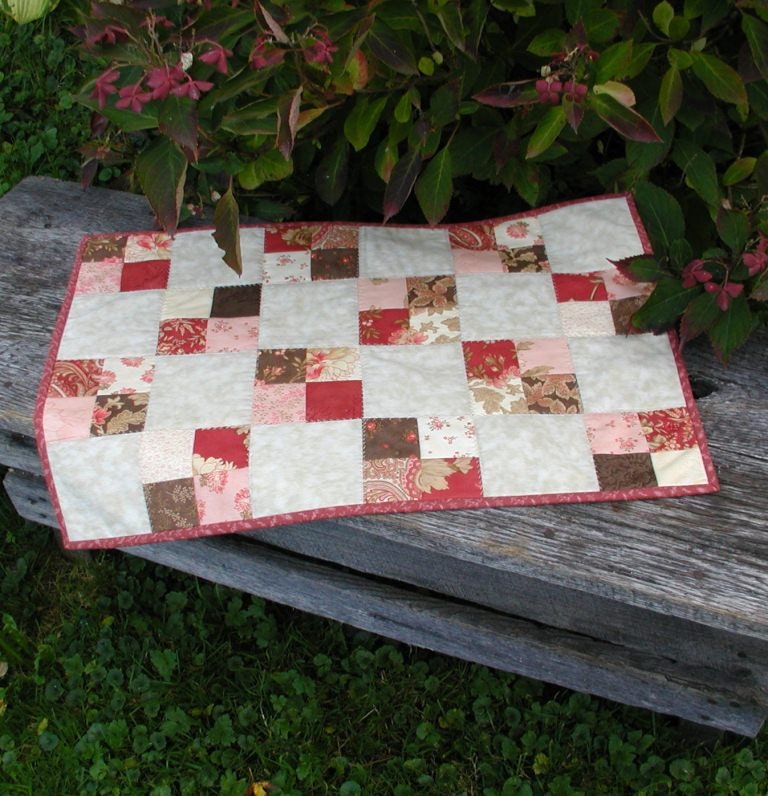 Country Charm Quilted Table Runner by scarecrowcabin on Etsy