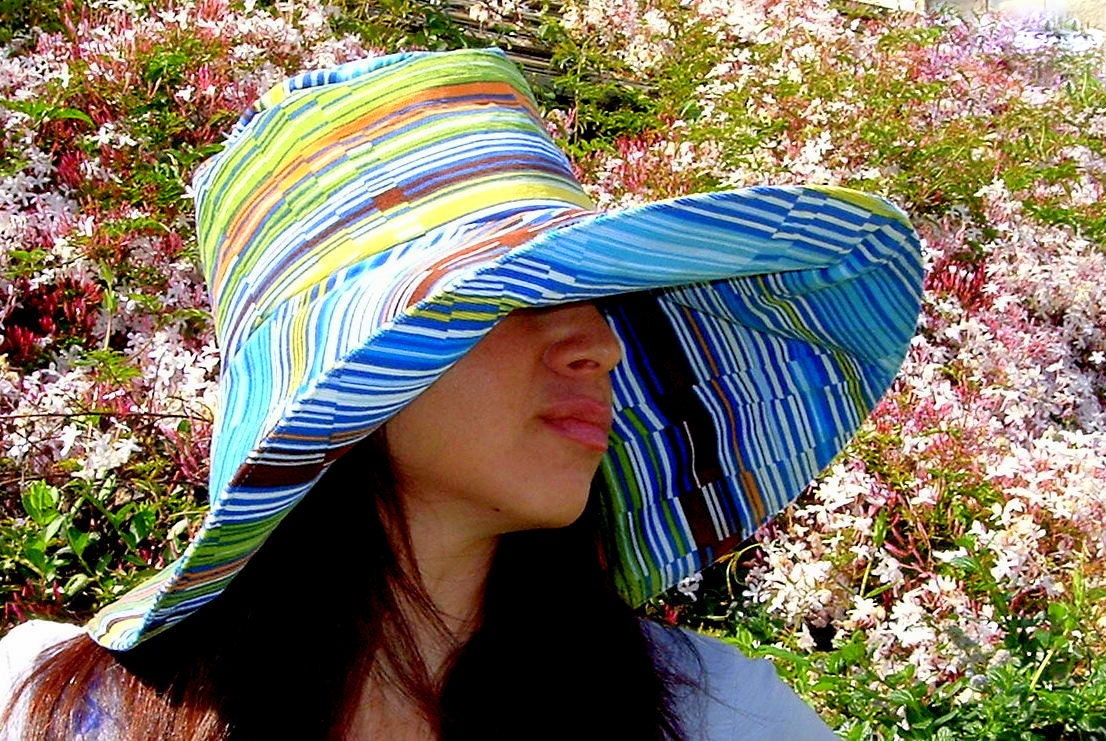 Funky Wide Brim Sun Hat by Freckles California
