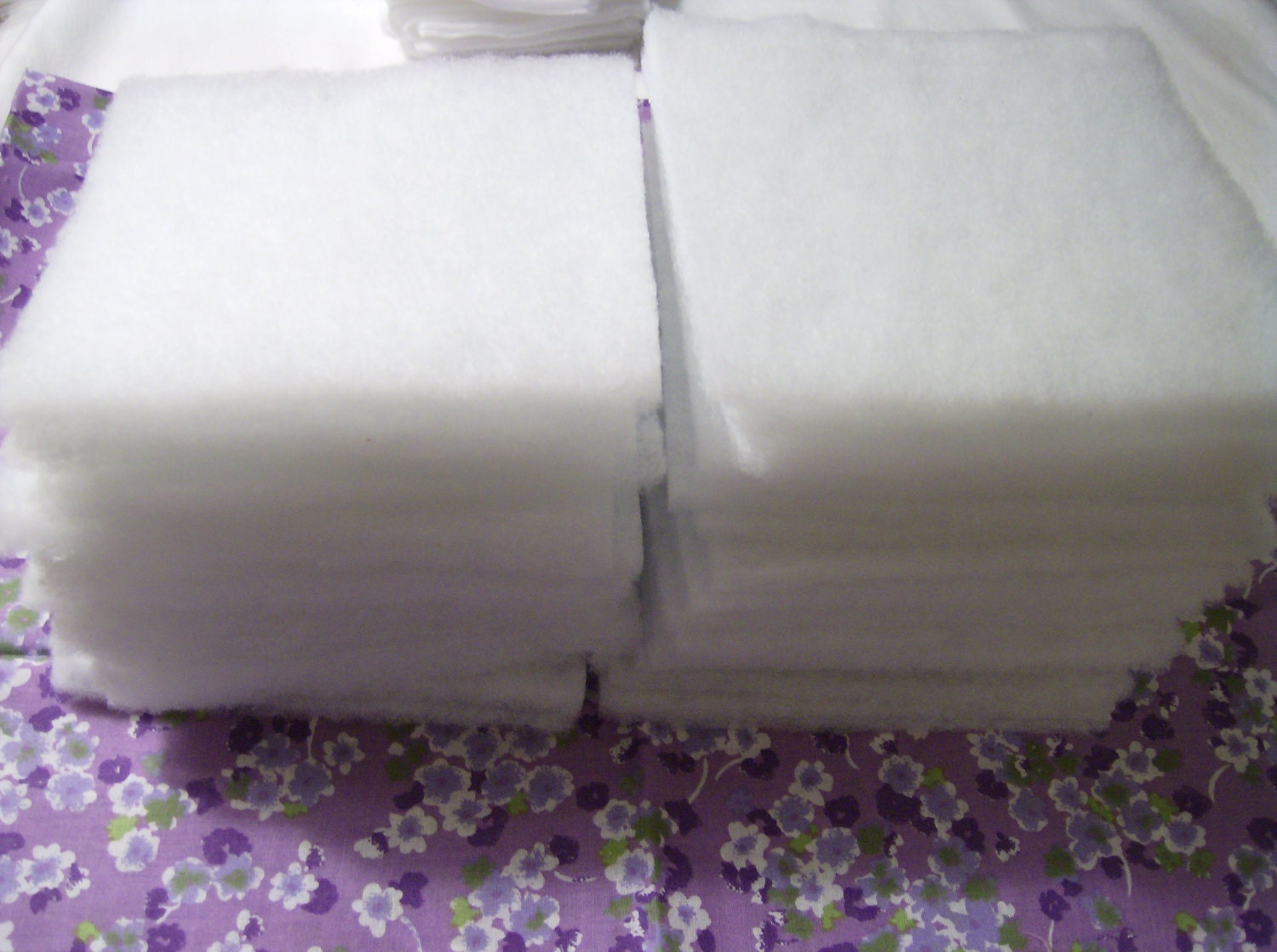 SALE Quilt Batting Squares, White, 5 inch squares