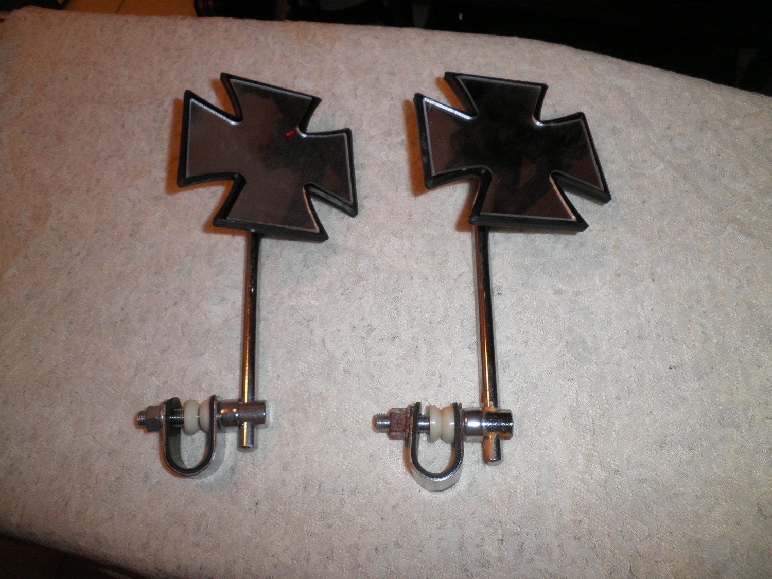 Original 1970's NOS Maltese Cross Motorcycle/Bike Mirrors RARE