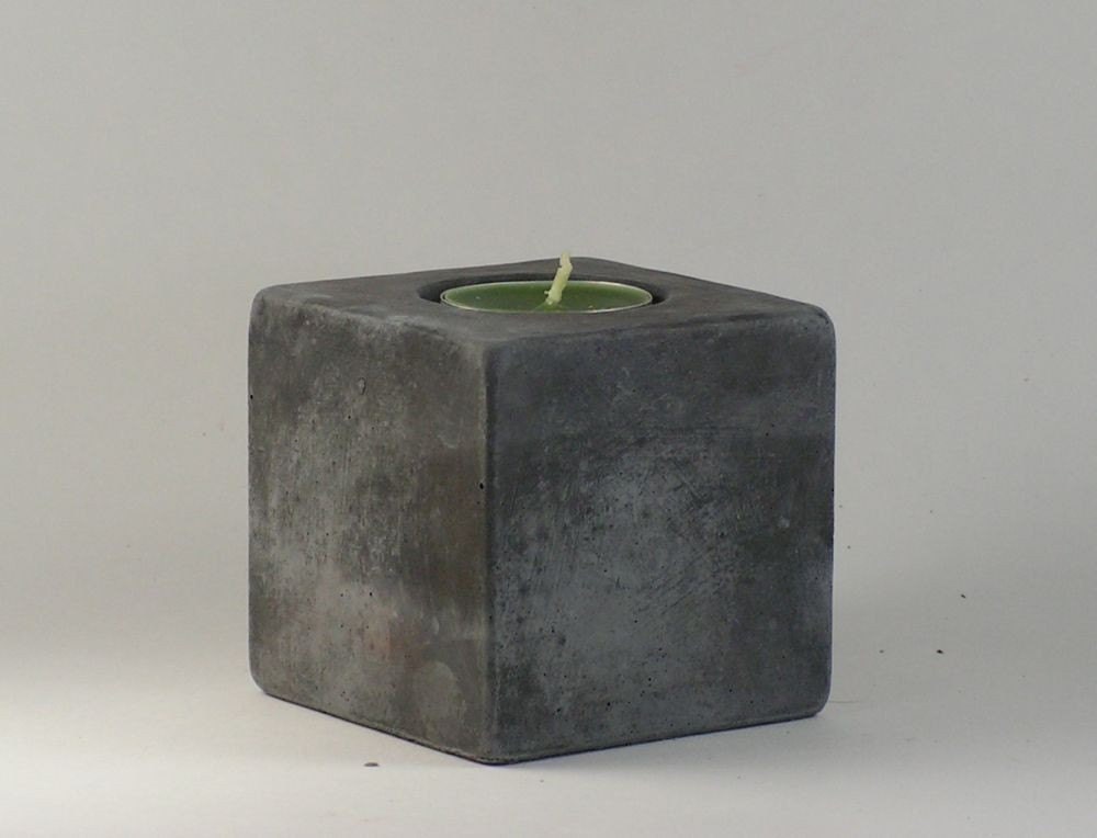 No.13 Cube Concrete Tea Light  Candle Holder