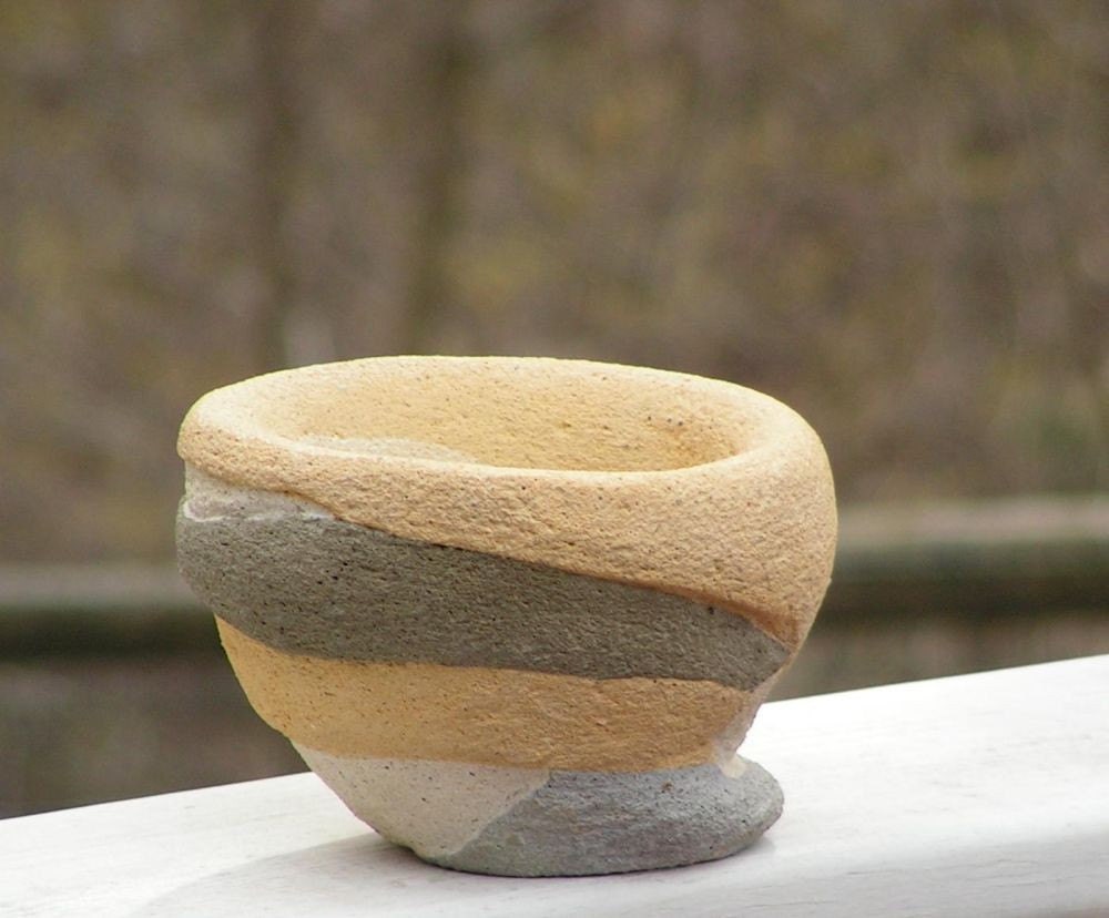 Multi-colored Small Round  Concrete Planter