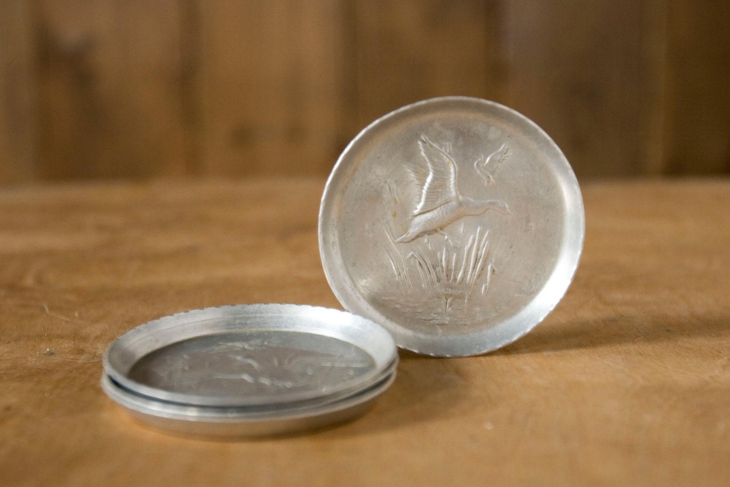Vintage Metal Duck Coaster Set