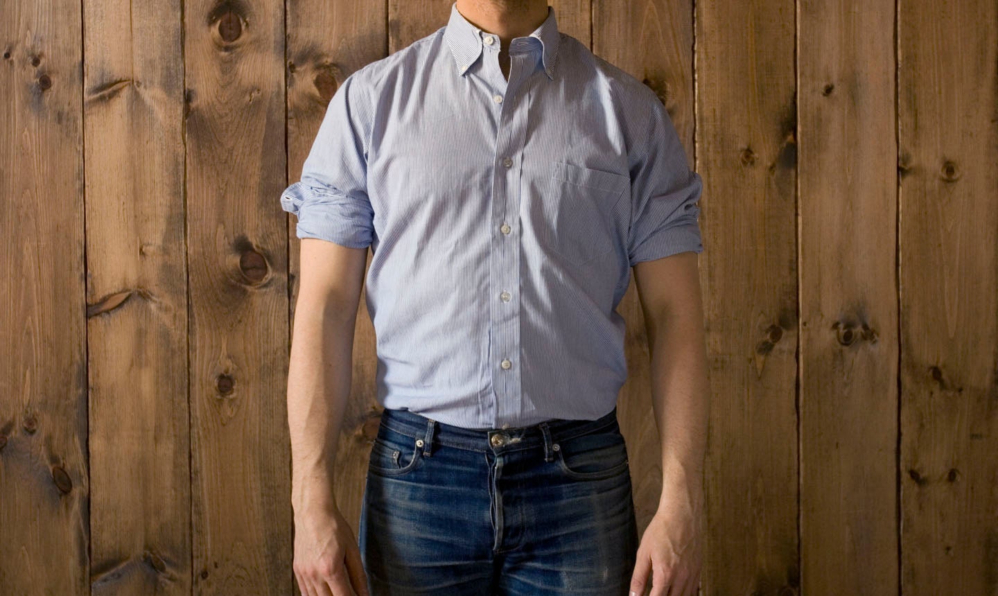 Vintage Gant Shirtmakers for Barneys Pure Breds Cotton Button Down Shirt in Blue Stripes