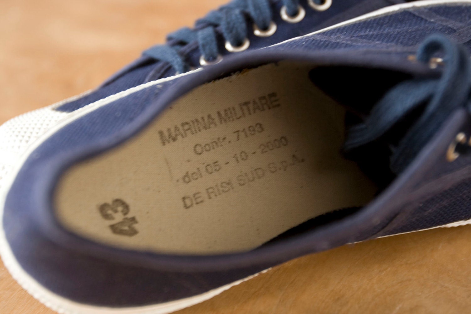 Vintage Deadstock Italian Military Issue Navy Canvas Sneakers