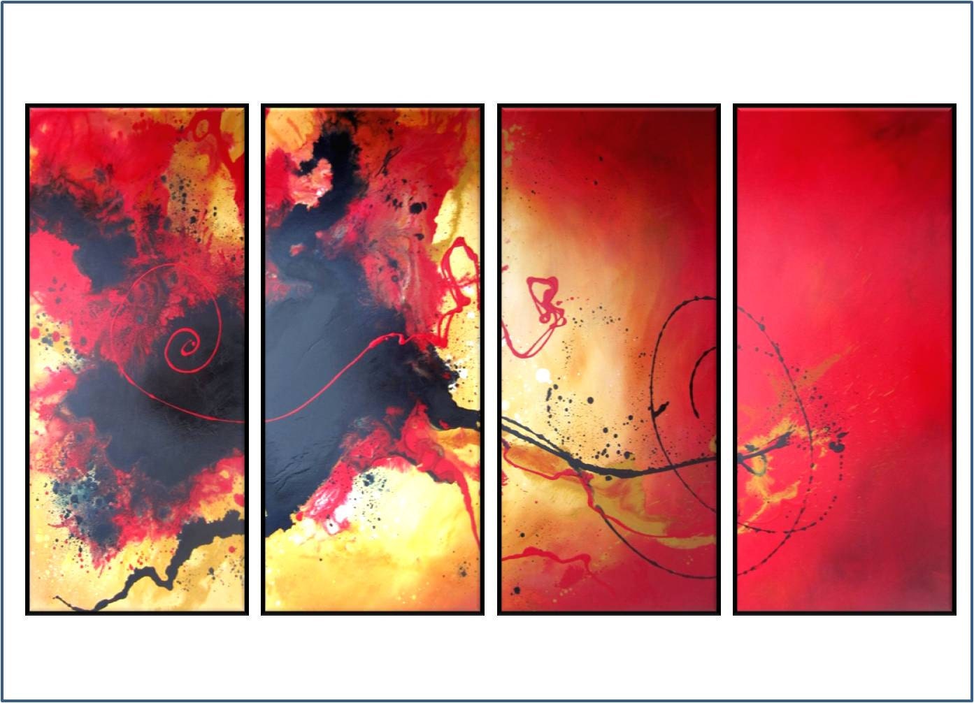 15% OFF SALE. Huge Red Abstract Painting. Modern Art. Original Painting. 60". Title "Remedy" by Renae Schoeffel