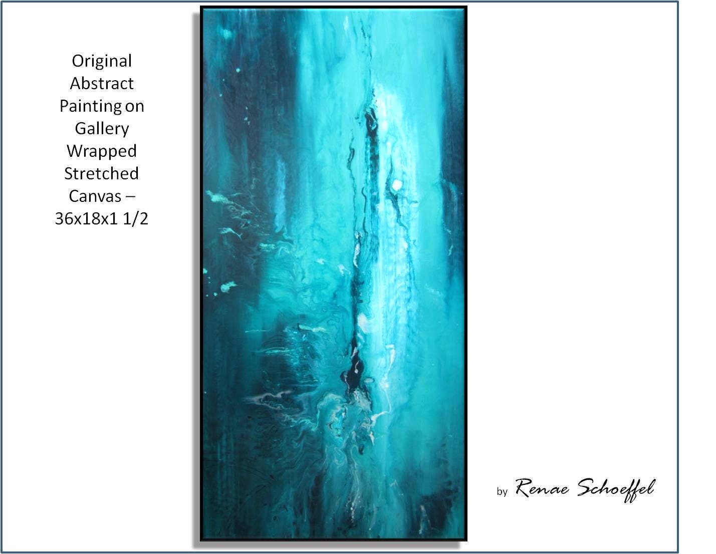Large. Modern Abstract. Original Painting. 18x36 Title Excalibur by Renae Schoeffel