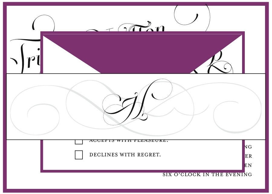 Vintage Wedding Invitation Elegant and Modern Calligraphy Script -Shabby Chic