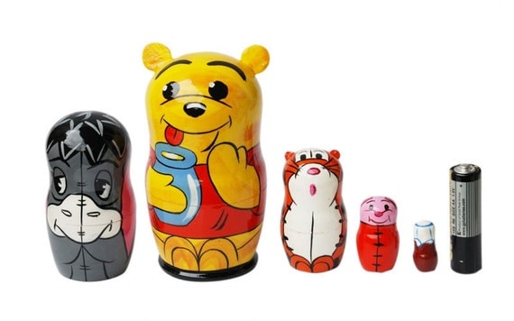 Winnie the Pooh nesting doll matryoshka babushka doll 5pc free shipping