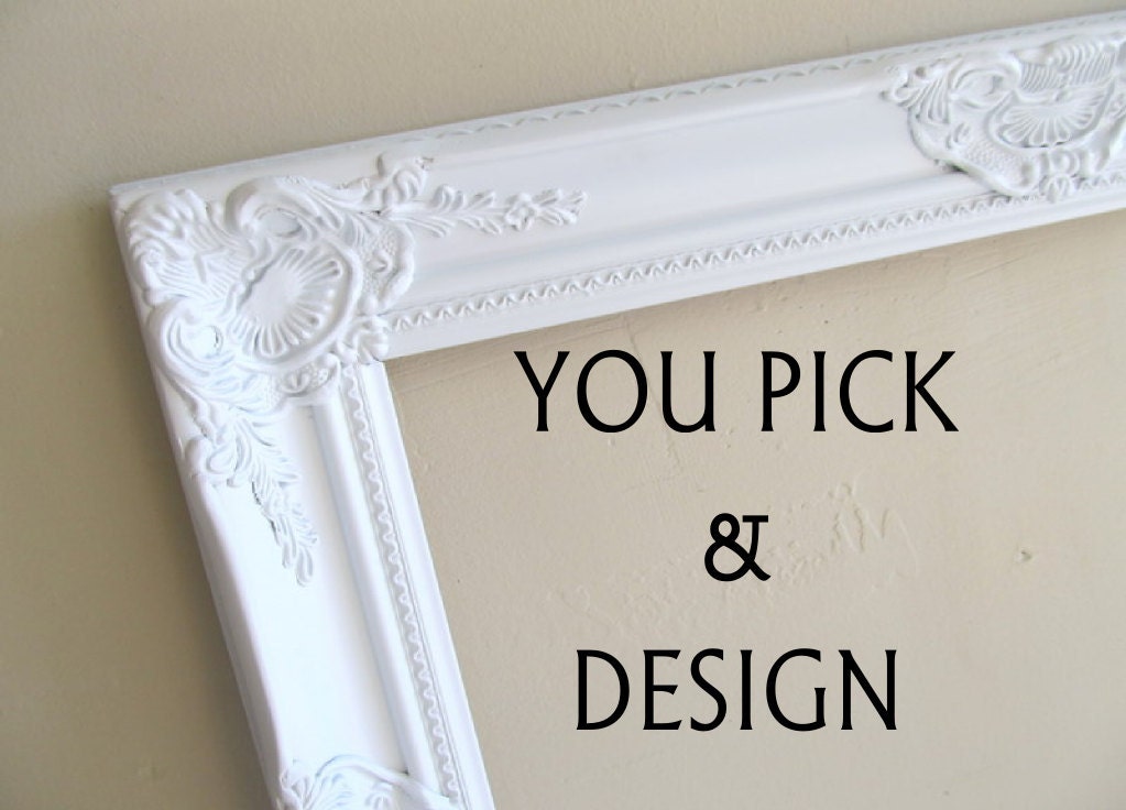 Magnet Board Bulletin Board Magnetic Memo Board Chalk Board Chalkboard Cork Board Shabby Chic Wedding - - YOU PICK and DESIGN -  16inx20in