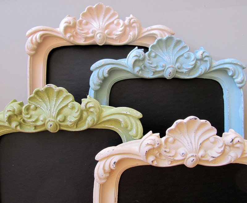 Framed Table Numbers for Wedding Table Numbers Chalkboard Shabby Chic Vintage Style Sign Picture Frame Chalk Board - CUSTOMIZE to ANY COLOR