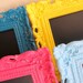 Bright FRAMED CHALKBOARD Neon Colors Teal Pink Aqua Yellow Frame Wedding Table Numbers Candy Bar Sign Birthday Party Decoration -ANY Color