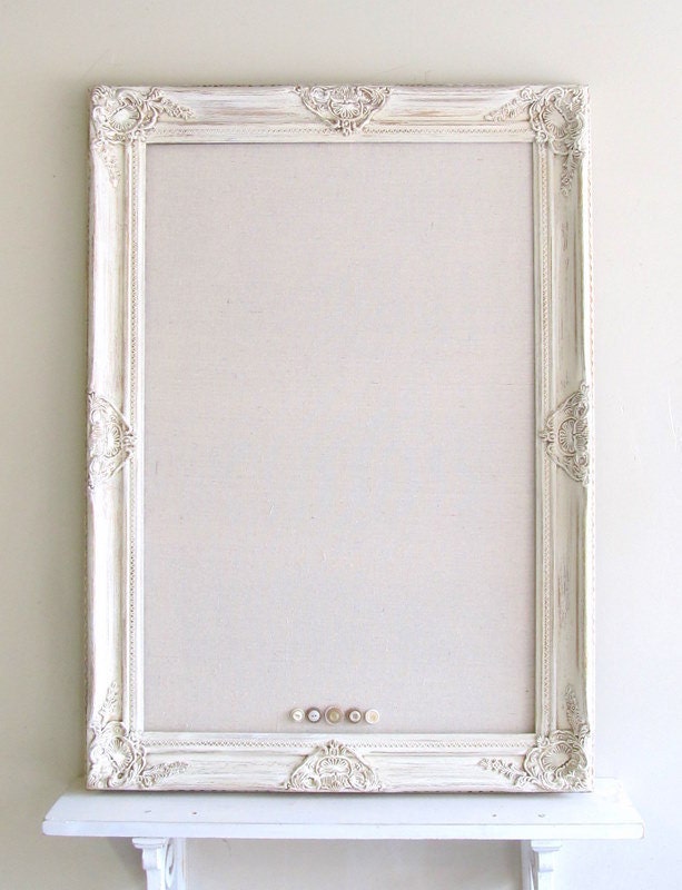 ESCORT CARD HOLDER Vintage Wedding Framed Magnet Board Seating Chart Table Cards Decoration Shabby Chic Distressed Old World Cream Ivory
