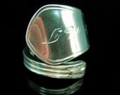 Sterling Silver Spoon Ring - Antique Silverware Jewelry
