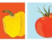 Tomato and Bell Pepper 8x10 print set