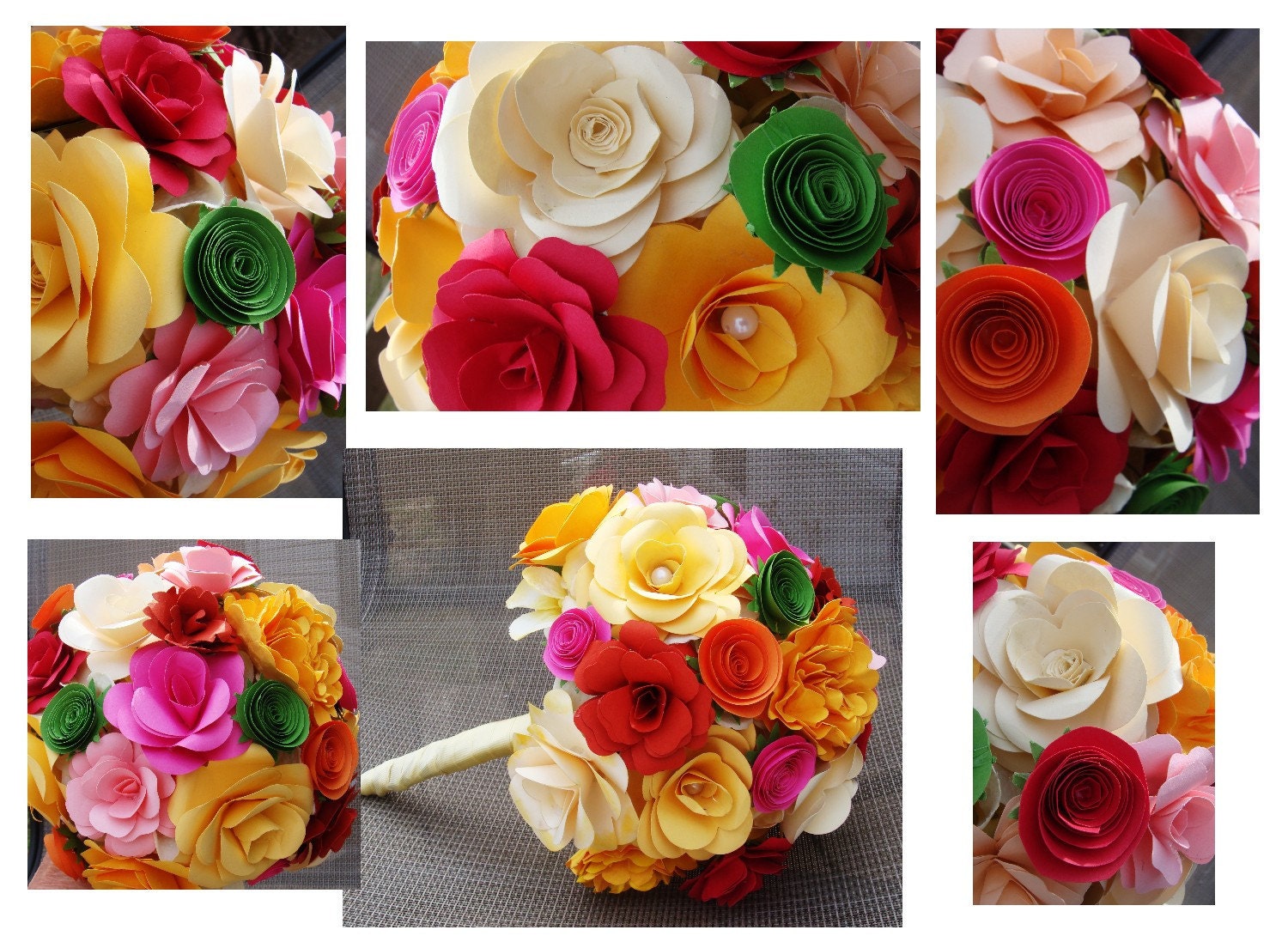 Paper Flower Spring Summer Wedding Bouquet Rehearsal bouquet Toss Bouquet Handmade Paper Flower Custom Orders Welcome