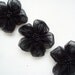 Black Flowers Handmade Appliques Embellishments(3 pcs)