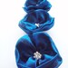 Royal Blue Flowers Handmade Appliques Embellishments(4 pcs)