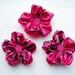 Hot Pink-Purple Flowers Handmade Appliques Embellishments(3 pcs)