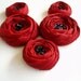 Dark Red Roses Handmade Appliques Embellishments(5 pcs)