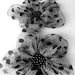Grey Tulle with Black Dots Flowers Handmade Appliques Embellishments(3 pcs)