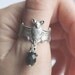Vampire Gothic Bat ring with black drop pendant