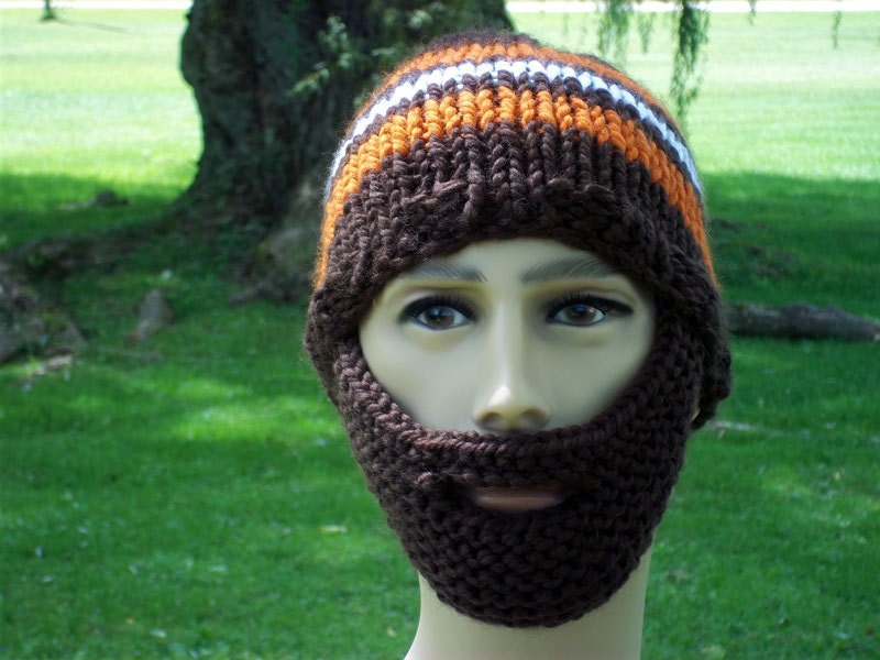 Bearded Beanie Cleveland Browns Football Hat