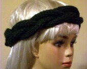 Hand Knit Headband Green