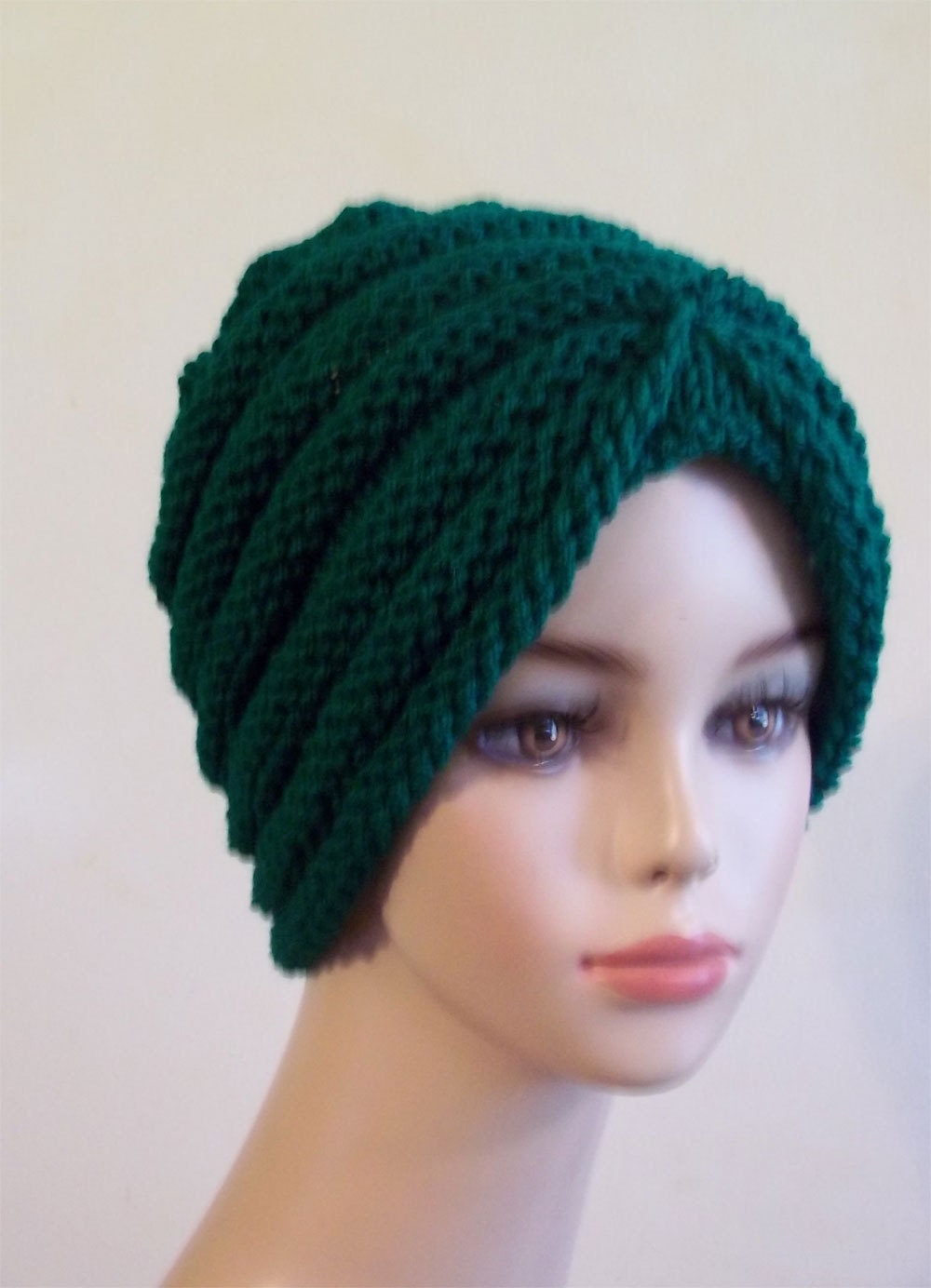 Knit Turban Hat Women Green