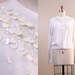 60s cardigan / vintage 1960s white sparkly sequin sweater // size extra large XL