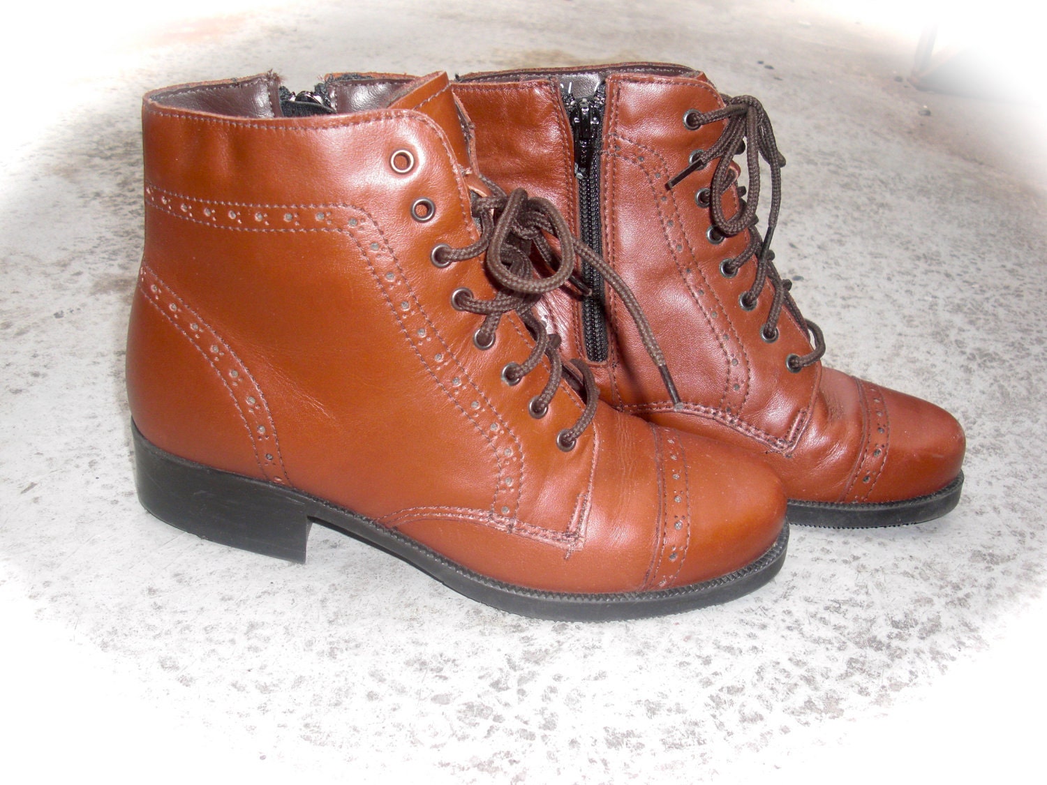 brown pleather boots