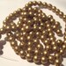 Vintage Gold metallic Glass Pearl Ball Beads, 7mm (30)