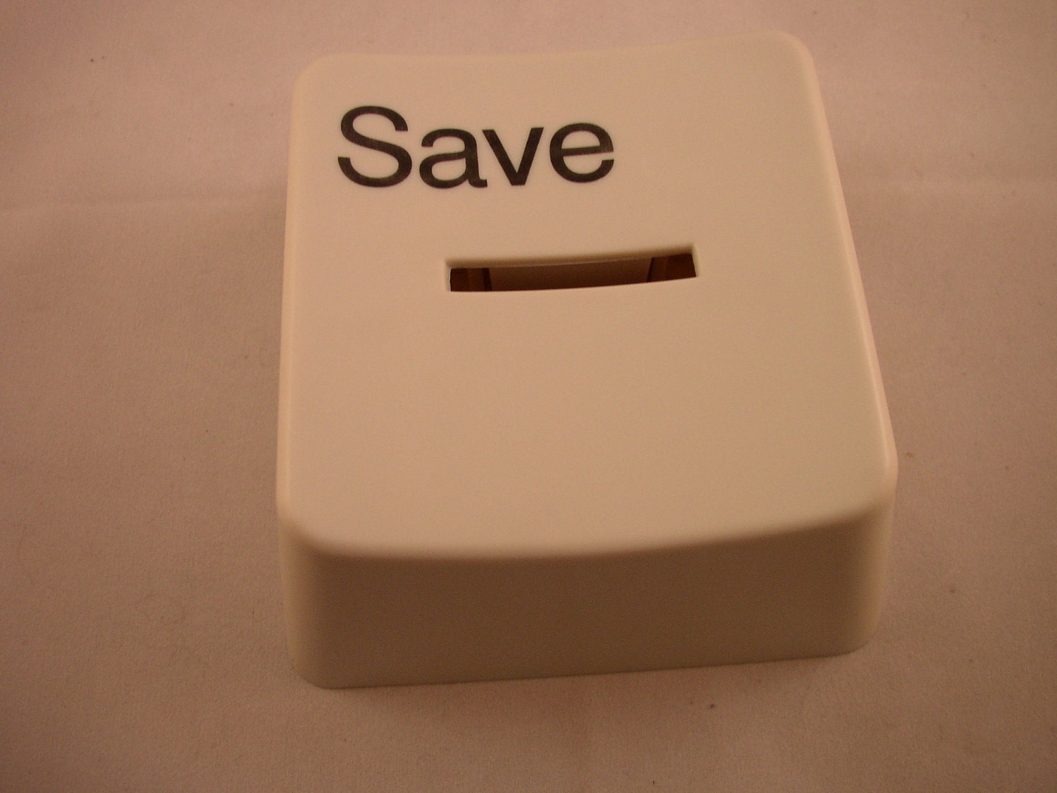 Vintage Save Button Coin Bank Desk Accessory Paper Weight Geeky Kitschy Retro
