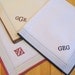 Set of 3 Assorted Color Fine Cotton Mens Monogrammed Handkerchiefs, Style No. 2